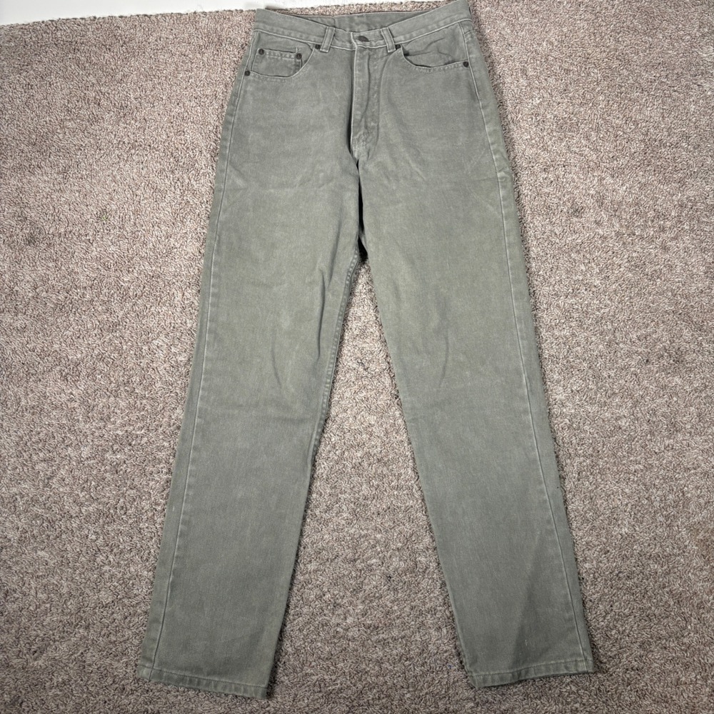 Polo Ralph Lauren Mens Vintage Made‎ in USA Olive Green Straight Leg Jeans 30x30